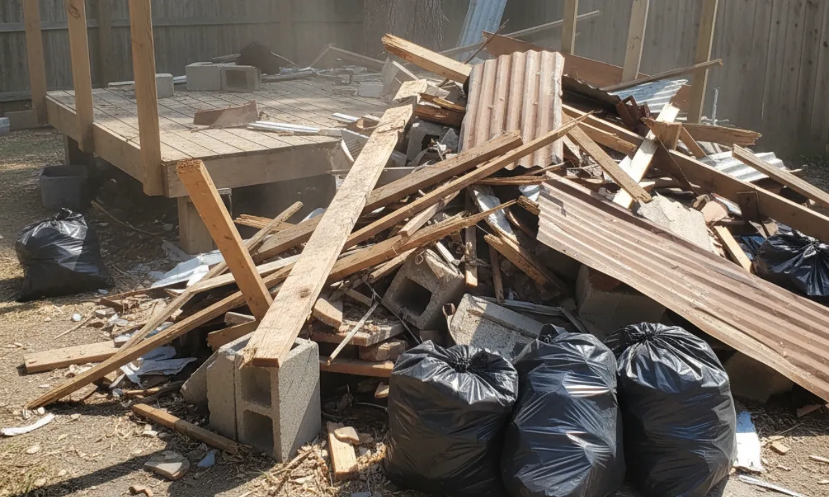 Deck and shed debris